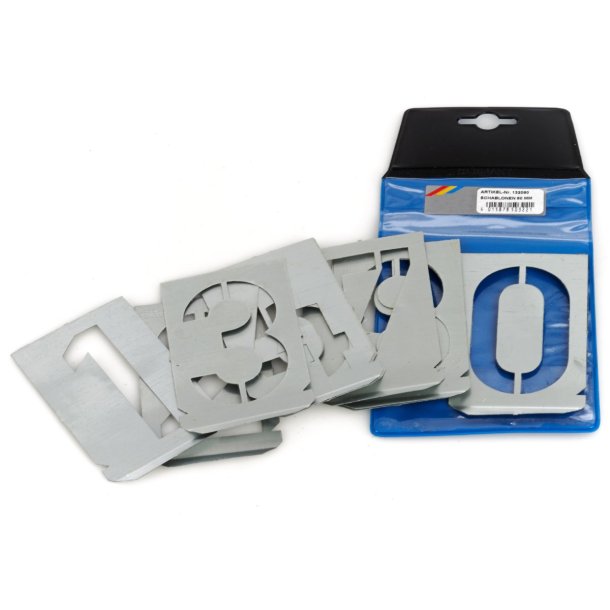 Metalskabelon - tal - 10 cm - s�t tal 0-9 - kraftig tysk kvalitet