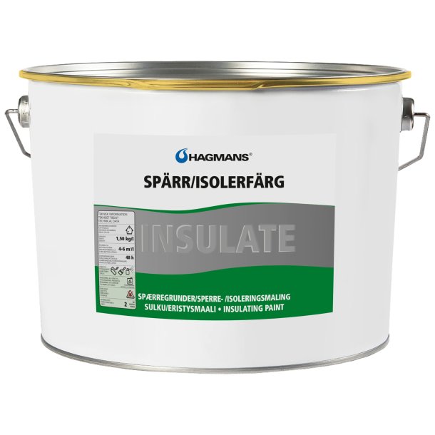 Sp�rregrunder - Hagmans - isolermaling - glans 3 - helmat - oliebaseret - hvid - 3 l