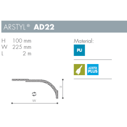 Stuk - Arstyl - AD22 - 2 m - 100 mm x 225 mm