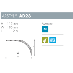 Stuk - Arstyl - AD23 - 2 m - 115 mm x 185 mm