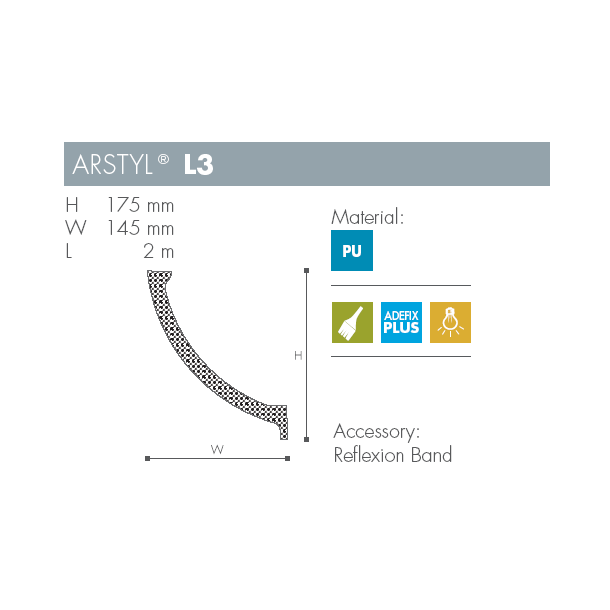 Stuk - Arstyl - L3 - 2 m - 175 mm x 145 mm