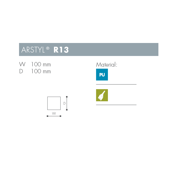 Roset - Arstyl - R13 - 100 mm x 100 mm - 4 stk.