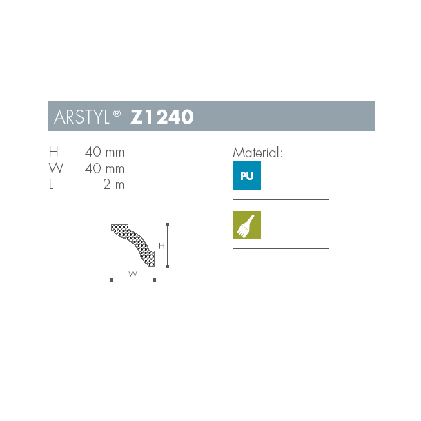 Stuk - Arstyl - Z1240 - 2 m - 40 mm x 40 mm