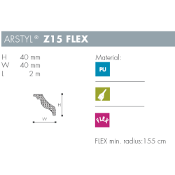 Stuk - Arstyl - Z15FLEX - 2 m - 40 mm x 40 mm
