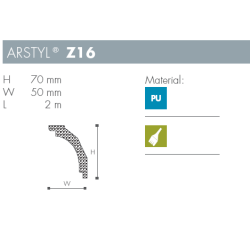 Stuk - Arstyl - Z16 - 2 m - 70 mm x 50 mm