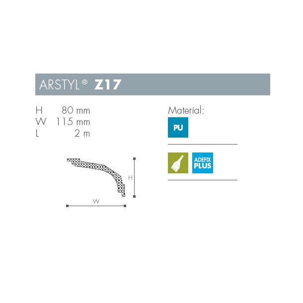 Stuk - Arstyl - Z17 - 2 m - 80 mm x 115 mm