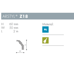 Stuk - Arstyl - Z18 - 2 m - 60 mm x 50 mm