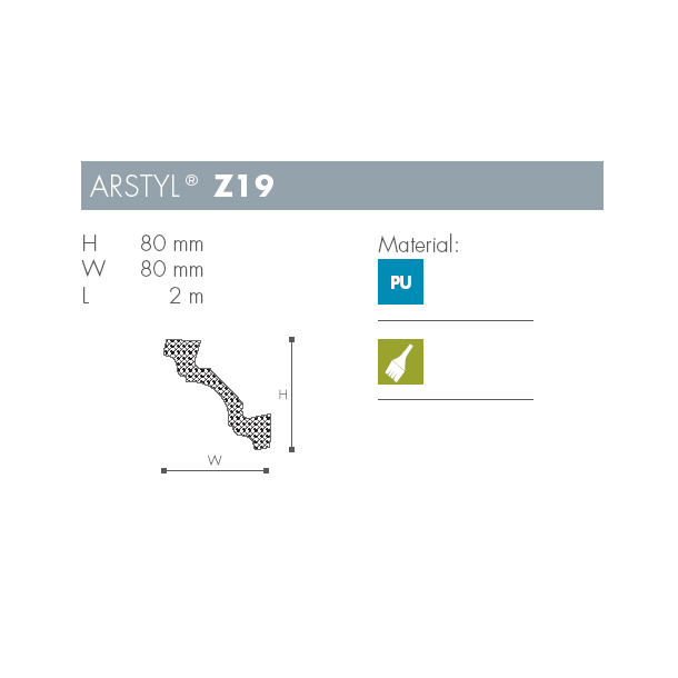 Stuk - Arstyl - Z19 - 2 m - 80 mm x 80 mm