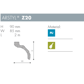 Stuk - Arstyl - Z20 - 2 m - 90 mm x 85 mm