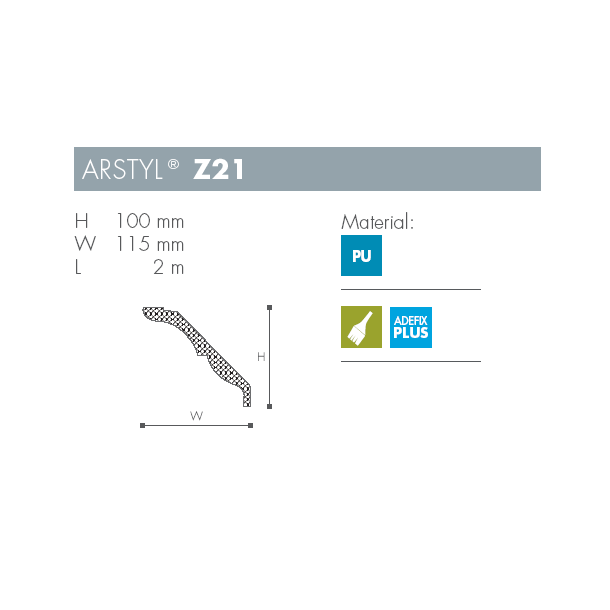 Stuk - Arstyl - Z21 - 2 m - 100 mm x 115 mm