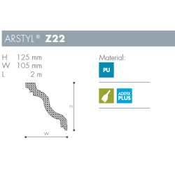 Stuk - Arstyl - Z22 - 2 m - 125 mm x 105 mm