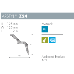 Stuk - Arstyl - Z24 - 2 m - 125 mm x 125 mm