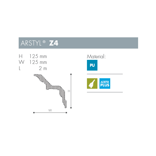Stuk - Arstyl - Z4 - 2 m - 125 mm x 125 mm