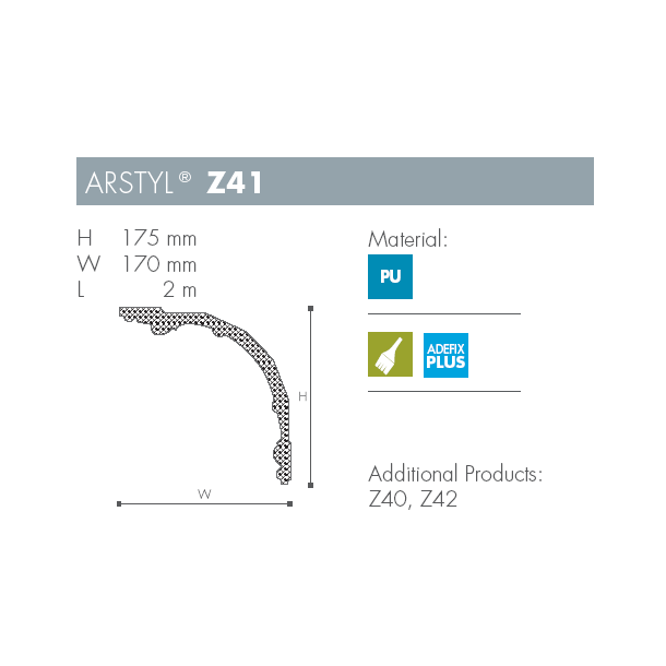 Stuk - Arstyl - Z41 - 2 m - 175 mm x 170 mm