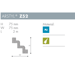 Stuk - Arstyl - Z52 - 2 m - 75 mm x 75 mm