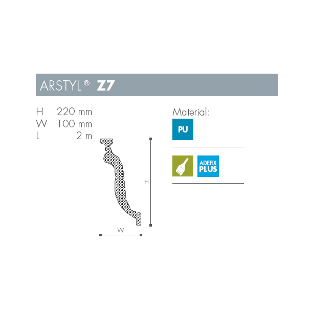 Stuk - Arstyl - Z7 - 2 m - 220 mm x 100 mm