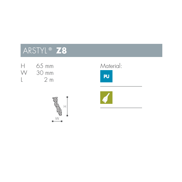 Stuk - Arstyl - Z8 - 2 m - 65 mm x 30 mm