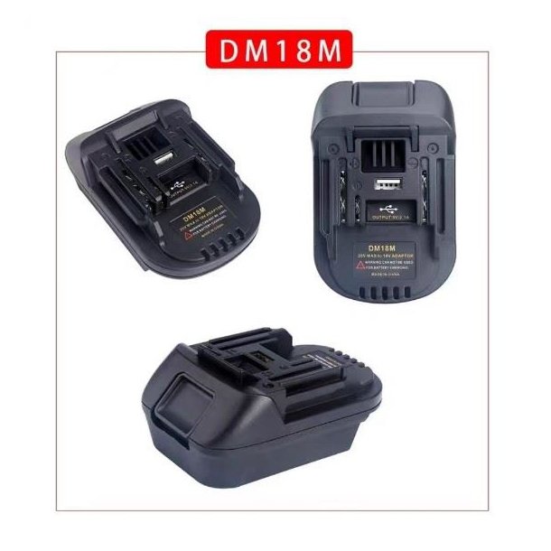 Batteri adapter DM18M - DeWalt/Milwaukee til Makita - batteri medf�lger ikke