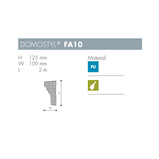 Karm - Domostyl - FA10 - 2 m - 125 mm x 100 mm