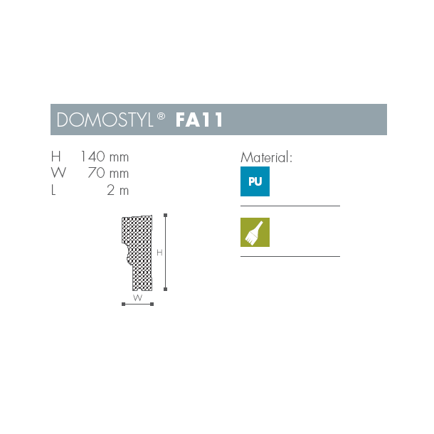 Karm - Domostyl - FA11 - 2 m - 140 mm x 70 mm