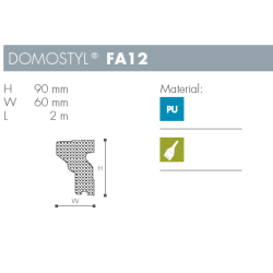 Karm - Domostyl - FA12 - 2 m - 90 mm x 60 mm