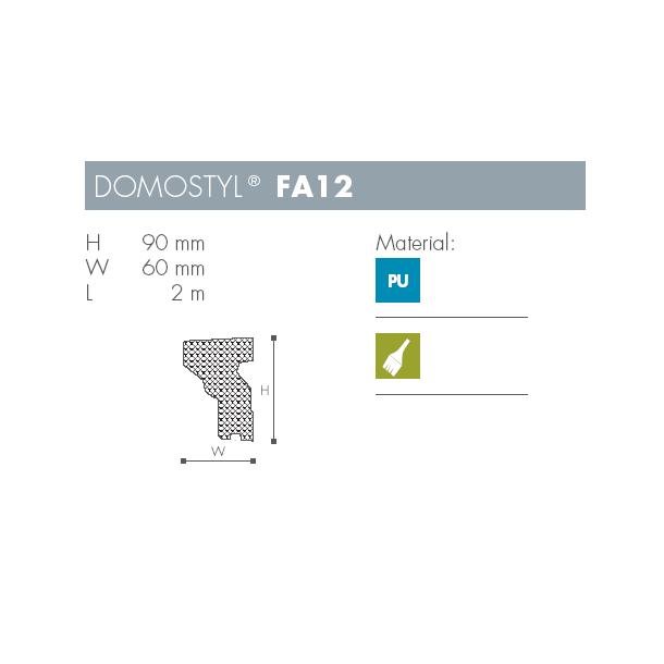 Karm - Domostyl - FA12 - 2 m - 90 mm x 60 mm