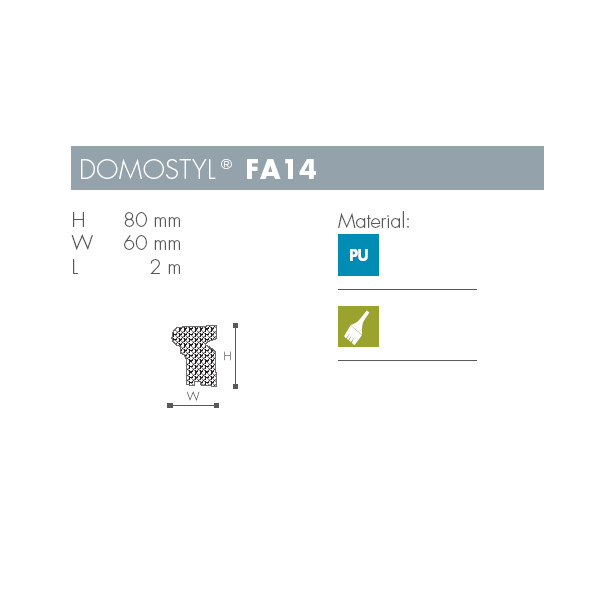 Karm - Domostyl - FA14 - 2 m - 80 mm x 60 mm