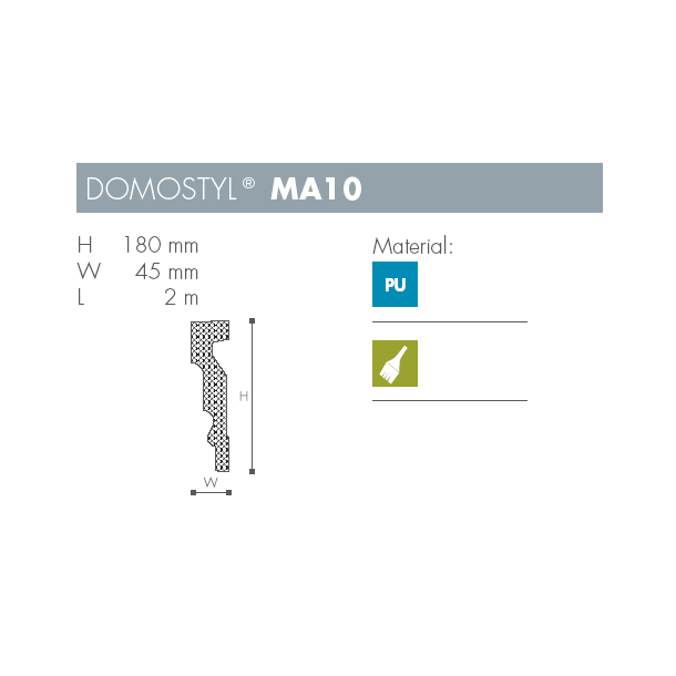 Liste - Domostyl - MA10 - 2 m - 180 mm x 45 mm