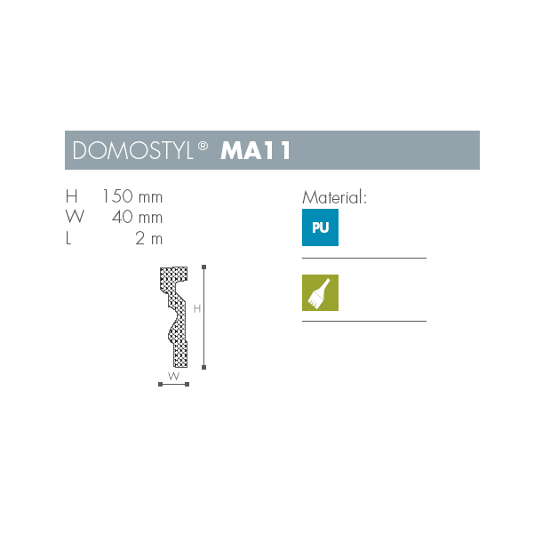 Liste - Domostyl - MA11 - 2 m - 150 mm x 40 mm
