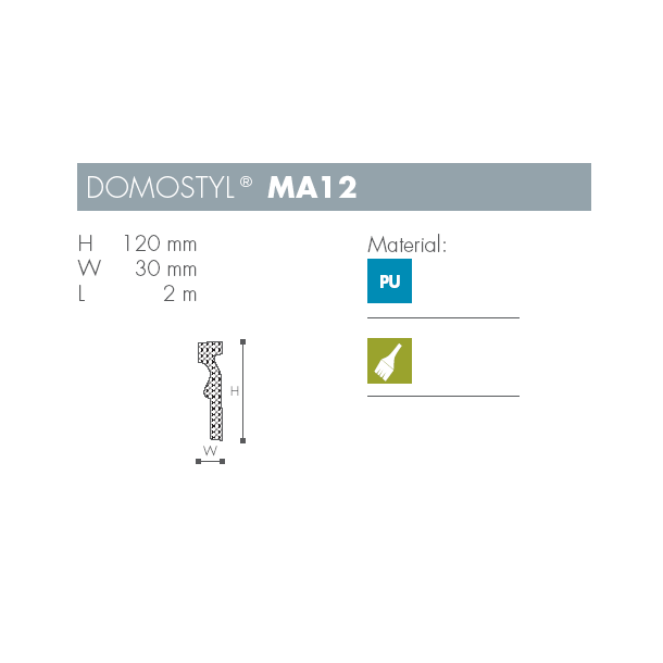 Liste - Domostyl - MA12 - 2 m - 120 mm x 30 mm