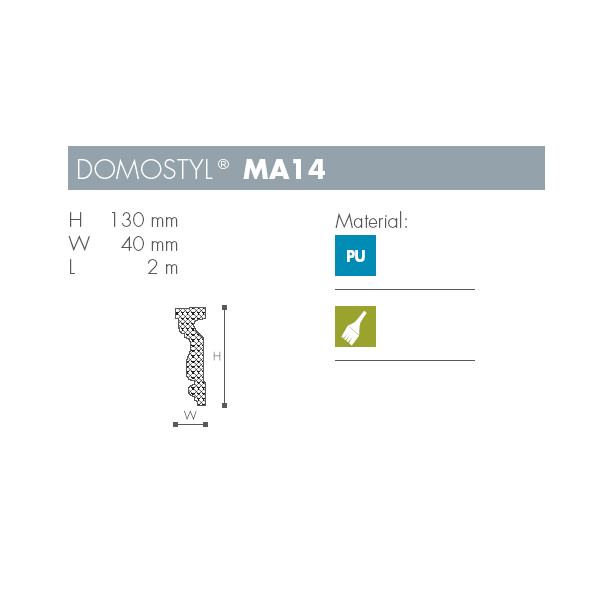 Liste - Domostyl - MA14 - 2 m - 130 mm x 40 mm