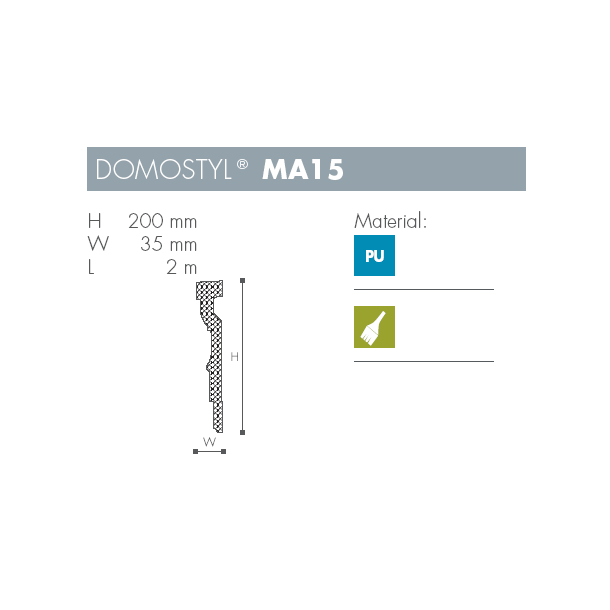Liste - Domostyl - MA15 - 2 m - 200 mm x 35 mm