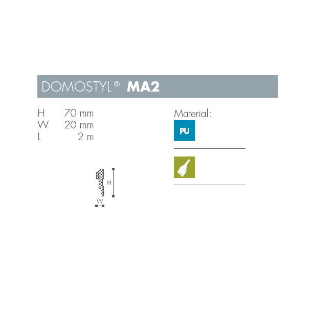 Liste - Domostyl - MA2 - 2 m - 70 mm x 20 mm