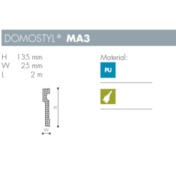 Liste - Domostyl - MA3- 2 m - 135 mm x 25 mm