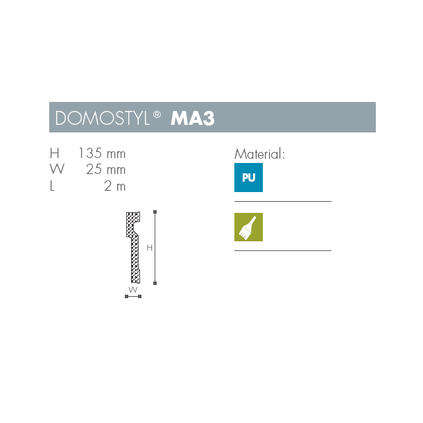 Liste - Domostyl - MA3- 2 m - 135 mm x 25 mm