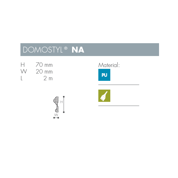 Liste - Domostyl - NA - 2 m - 70 mm x 20 mm