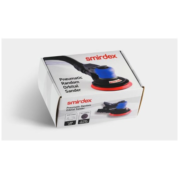 Excentersliber - Professionel slibe- og polermaskine - trykluft - Smirdex - 8 huller - 125 mm