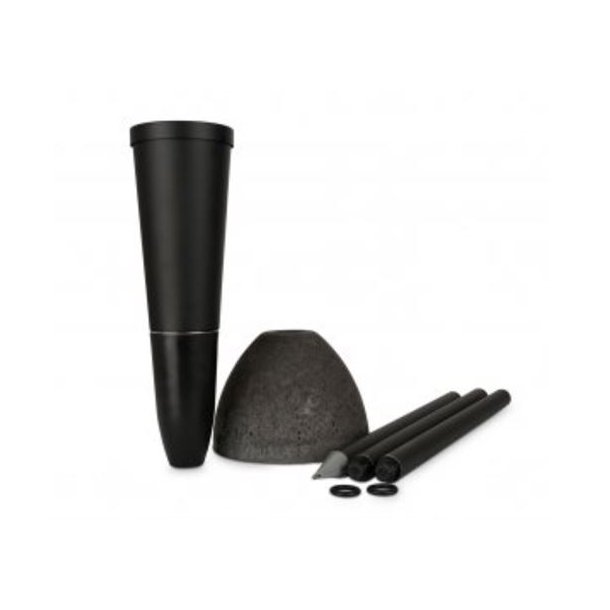 Fakkelstage med 3 delt aluspyd og sten - 171 cm