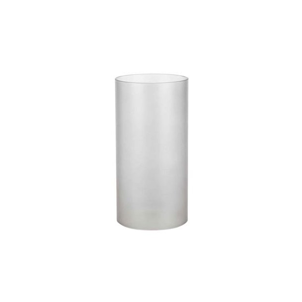 Glas cylinder til lysestage - frosted gr� - �7,0 x 14 cm - 6 stk.
