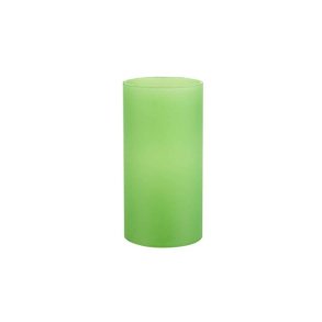 Glas cylinder til lysestage - frosted limegr�n - �7,0 x 14 cm - 6 stk.