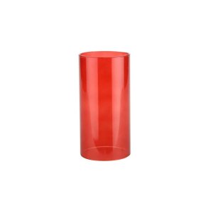 Glas cylinder til lysestage - r�d - �7,0 x 14 cm - 6 stk.