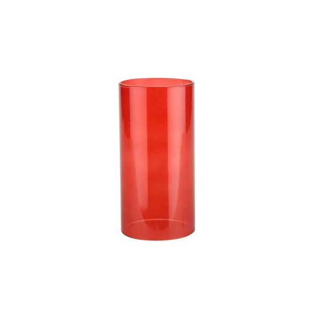 Glas cylinder til lysestage - r�d - �7,0 x 14 cm - 6 stk.