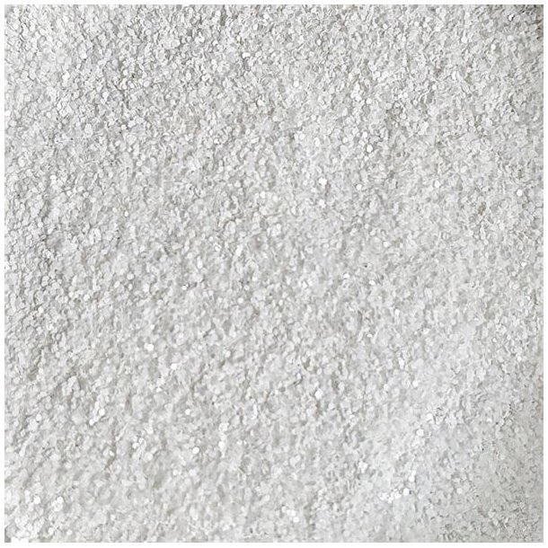 Metallic glitter PET - DecoPigment - glimmer - hvid - ekstra fine - 500 g