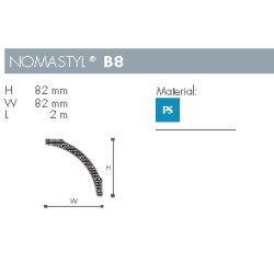 Stuk - Nomastyl - B8 - 2 m - 82 mm x 82 mm