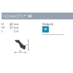 Stuk - Nomastyl - H - 2 m - 40 mm x 50 mm