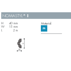 Dekorationsliste - Nomastyl - I - 2 m - 40 mm x 15 mm