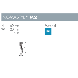 Stuk - Nomastyl - M2 - 2 m - 60 mm x 20 mm