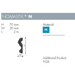 Dekorationsliste - Nomastyl - N - 2 m - 70 mm x 20 mm
