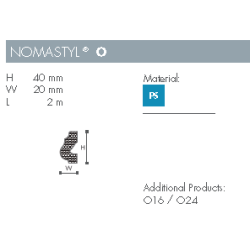 Dekorationsliste - Nomastyl - O - 2 m - 40 mm x 20 mm