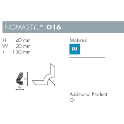 Dekorationsliste - Nomastyl - O16 - hj�rne - 40 mm x 20 mm - 4 stk